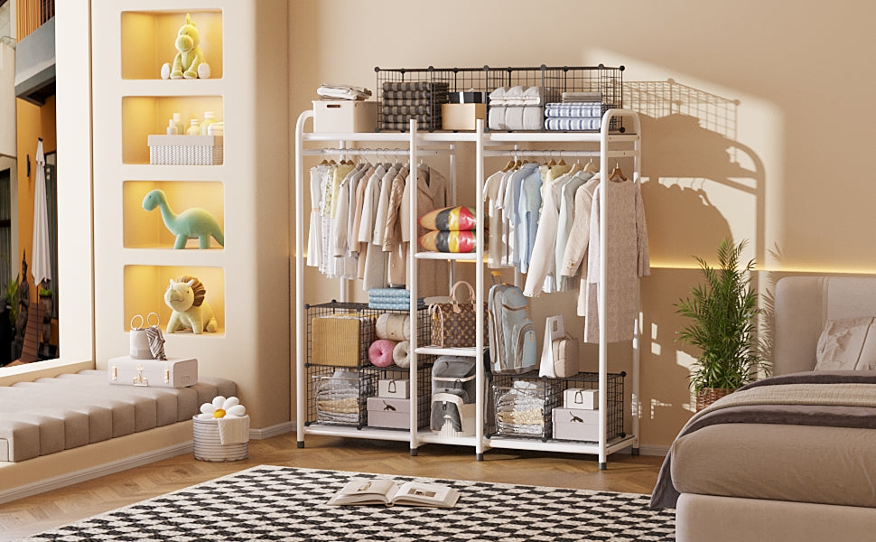 Wire Cube Storage 2-Cube Organizer Metal Grids Storage Bins Shelving Modular Bookshelf Shelf Closet Cabinet Ideal Bedroom Office