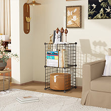 Wire Cube Storage 2-Cube Organizer Metal Grids Storage Bins Shelving Modular Bookshelf Shelf Closet Cabinet Ideal Bedroom Office