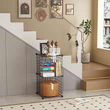 Wire Cube Storage 2-Cube Organizer Metal Grids Storage Bins Shelving Modular Bookshelf Shelf Closet Cabinet Ideal Bedroom Office