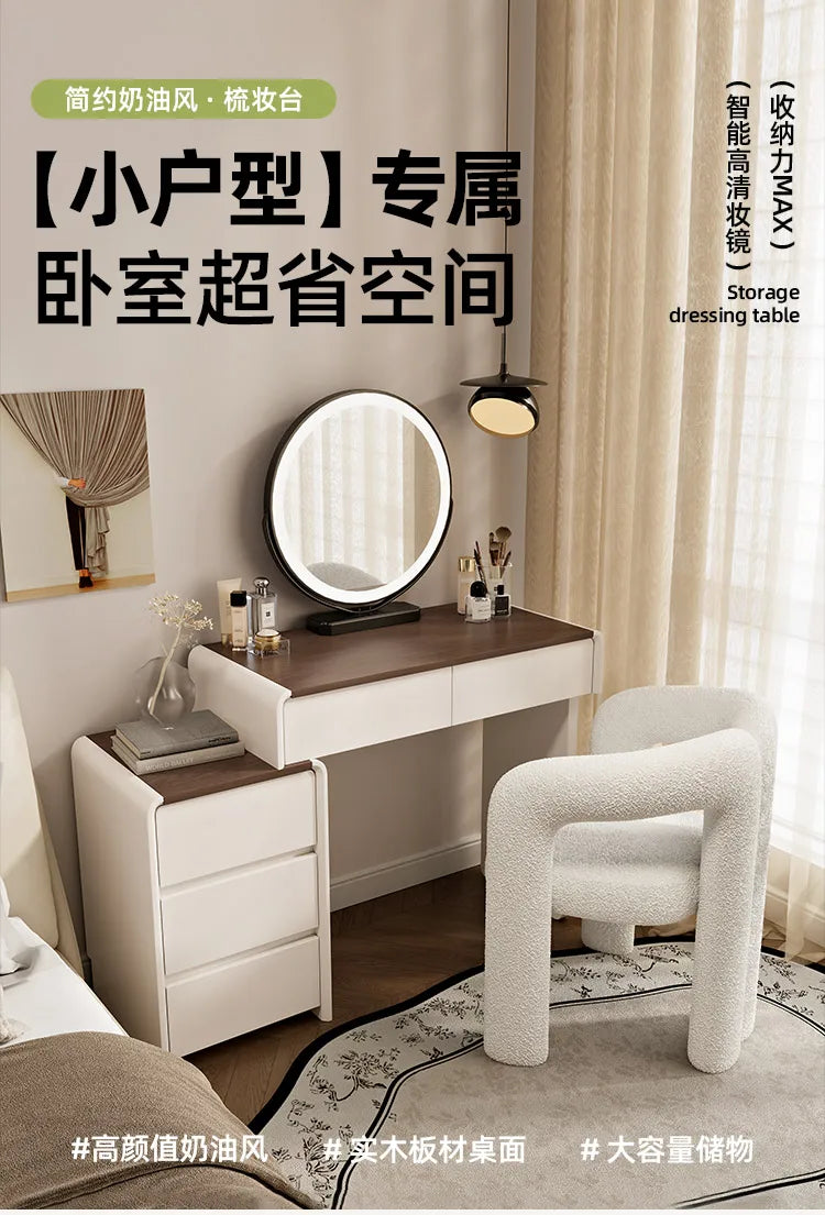 Girls Industrial Dressing Table Vanity Design Storage Organizer Dressing Table Mirror Light Mesa De Maquillaje Furnitures