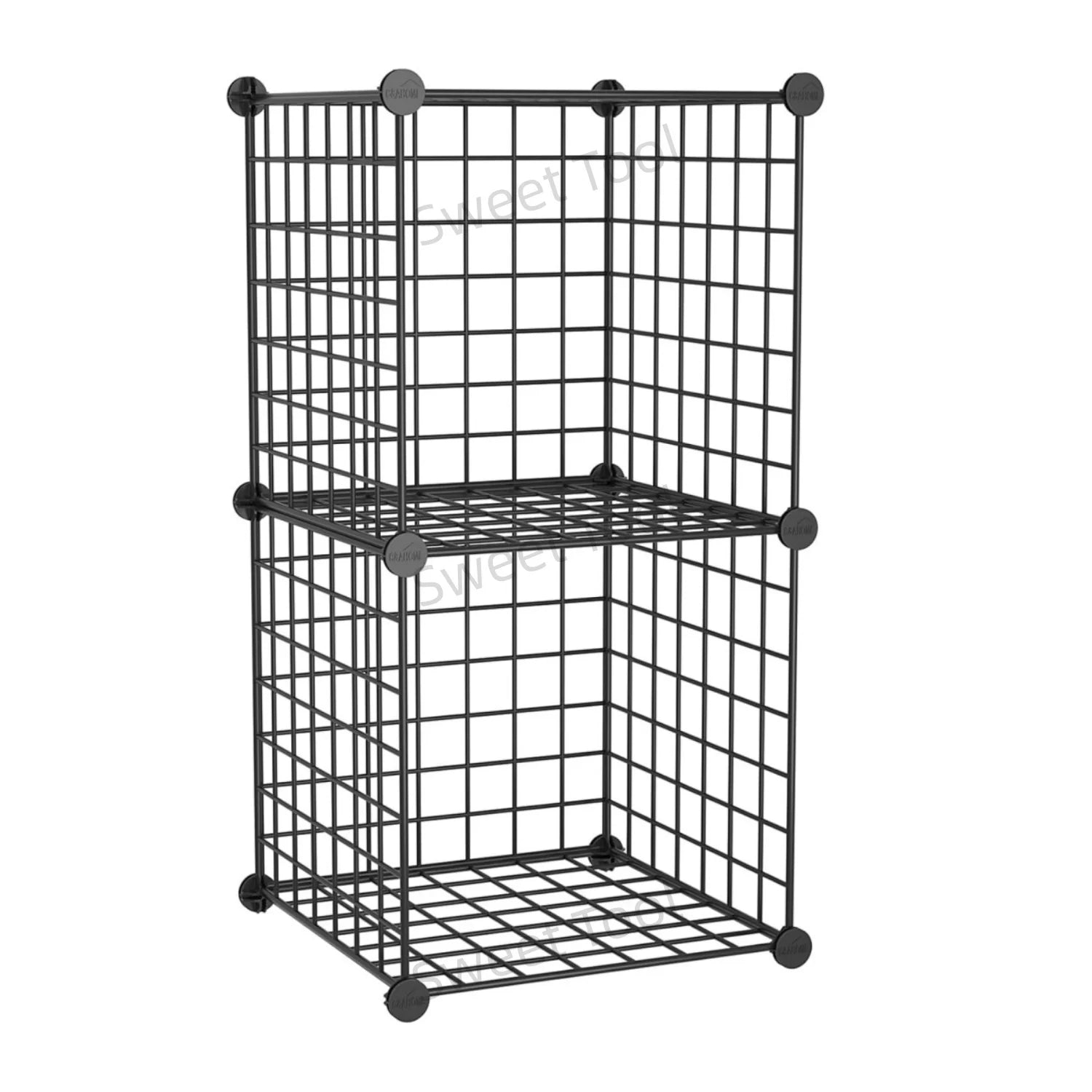 Wire Cube Storage 2-Cube Organizer Metal Grids Storage Bins Shelving Modular Bookshelf Shelf Closet Cabinet Ideal Bedroom Office