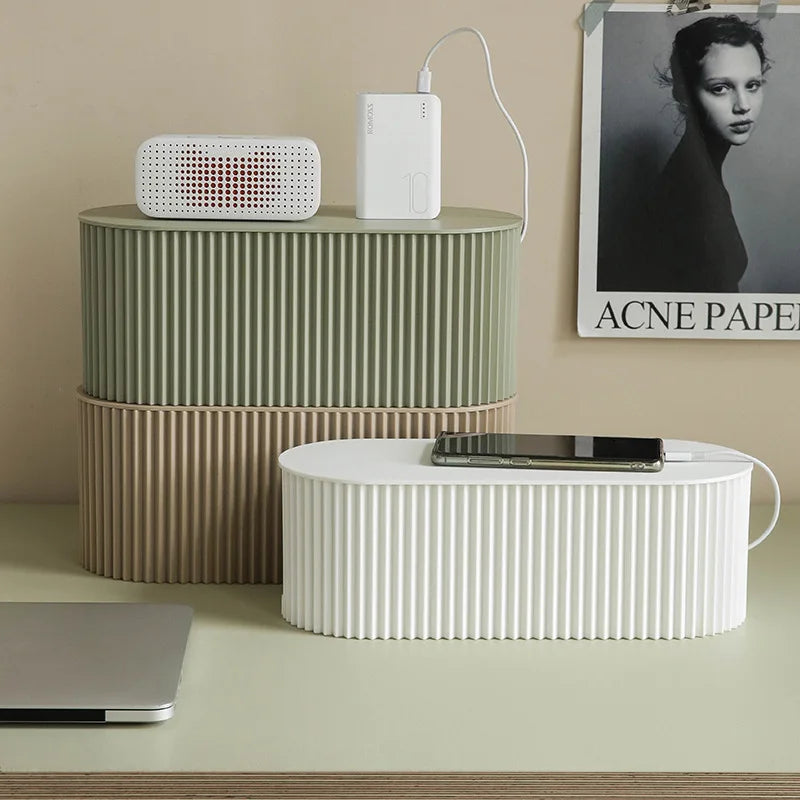 Wire Storage Box Large Capacity Data Plug Board Storage Box Desktop Cable Management Box Router Bracket