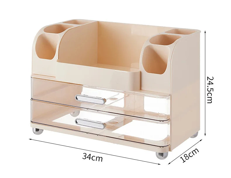 Vanity Cosmetic Organizer Large Capacity Desktop Makeup Storage Box Dustproof Drawers Multi-Functional Skincare Display Case