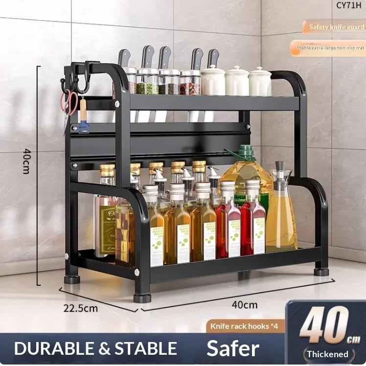 Modern Household Kitchen Spice Rack Countertop Storage Organizer Multifunctional Shelving Unit For Cooking Essentials