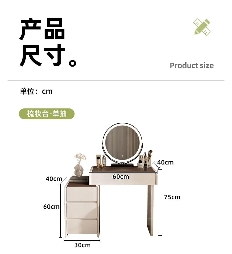 Girls Industrial Dressing Table Vanity Design Storage Organizer Dressing Table Mirror Light Mesa De Maquillaje Furnitures