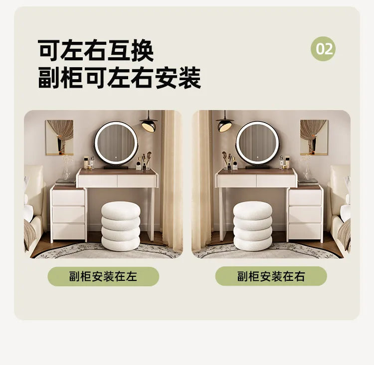 Girls Industrial Dressing Table Vanity Design Storage Organizer Dressing Table Mirror Light Mesa De Maquillaje Furnitures