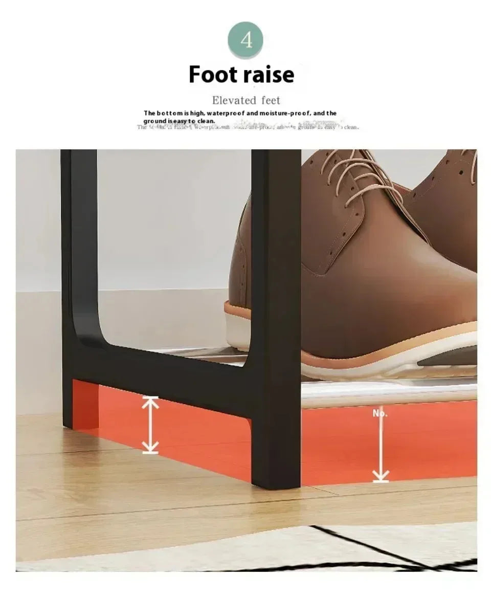 Simple Fashion Shoe Rack Trapezoidal Shoes Organizer Stand Holder Living Room Space Saving Modern Assembled Shoe Rack 4-Layer