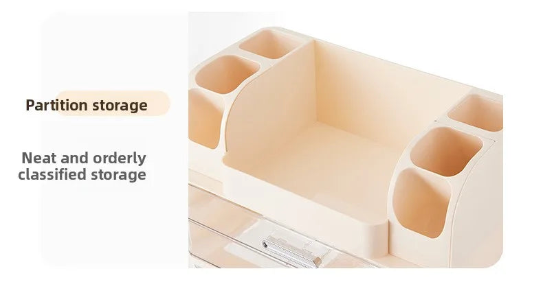 Vanity Cosmetic Organizer Large Capacity Desktop Makeup Storage Box Dustproof Drawers Multi-Functional Skincare Display Case