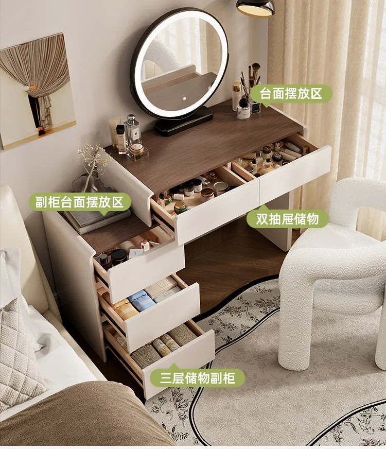 Girls Industrial Dressing Table Vanity Design Storage Organizer Dressing Table Mirror Light Mesa De Maquillaje Furnitures