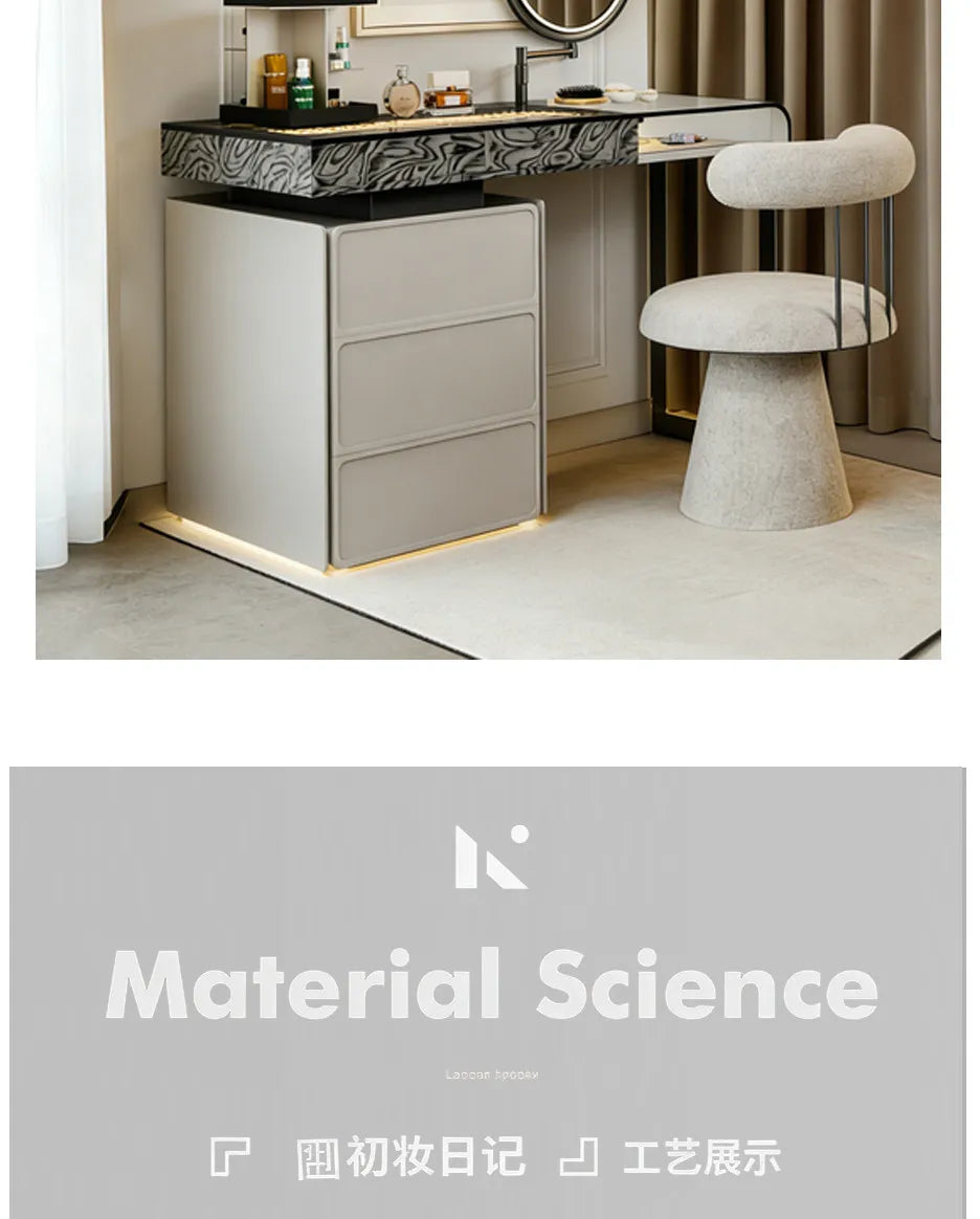 Nordic European Vanity Table Light Luxury Apartment Makeup Table Organizer Decorative Coiffeuse Storage Bedroom Furniture