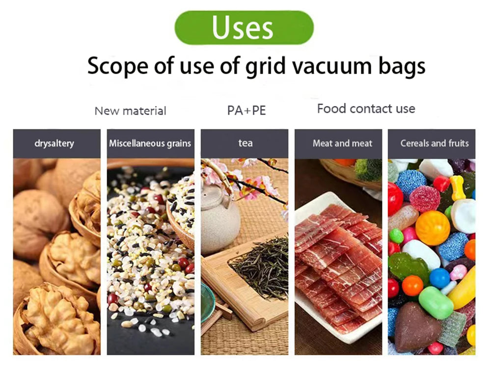 1 Rolls Vacuum Bags For Food, 500cm Per Roll,Reusable, BPA-free,Food Vacuum Sealer Bags For Vac Storage Meal Prep Sous Vide