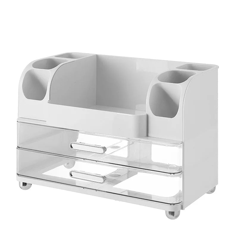 Vanity Cosmetic Organizer Large Capacity Desktop Makeup Storage Box Dustproof Drawers Multi-Functional Skincare Display Case