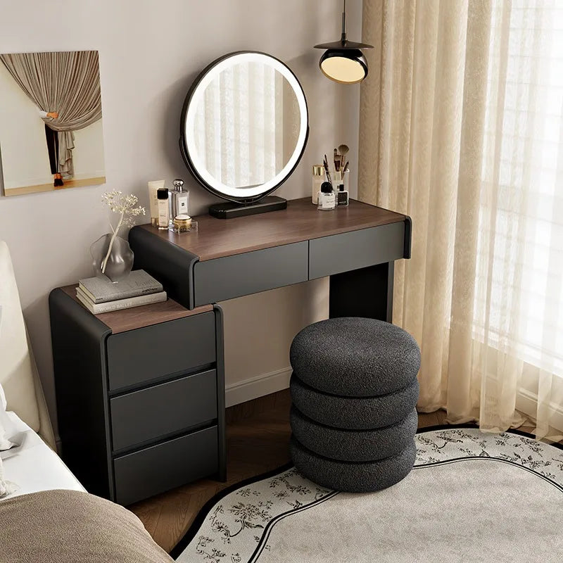 Girls Industrial Dressing Table Vanity Design Storage Organizer Dressing Table Mirror Light Mesa De Maquillaje Furnitures
