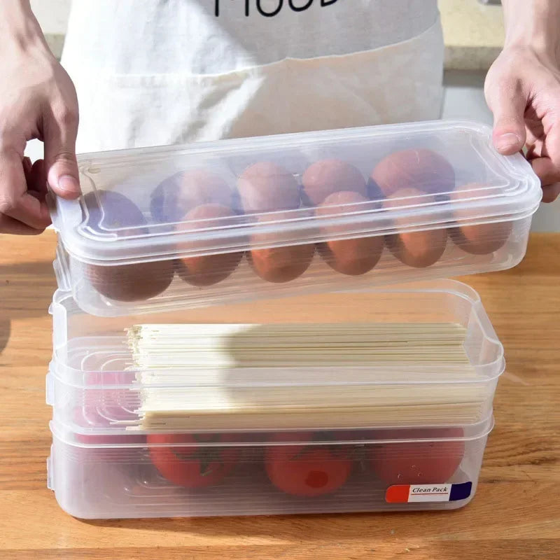 Kitchen Fridge Freezer Space Organizer Refrigerator Storage Rack Shelf Holder Drawer Multi-layer Food Storage Box