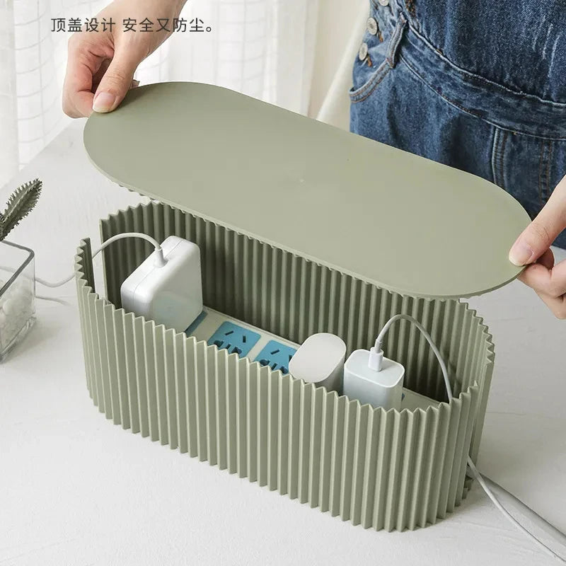 Wire Storage Box Large Capacity Data Plug Board Storage Box Desktop Cable Management Box Router Bracket