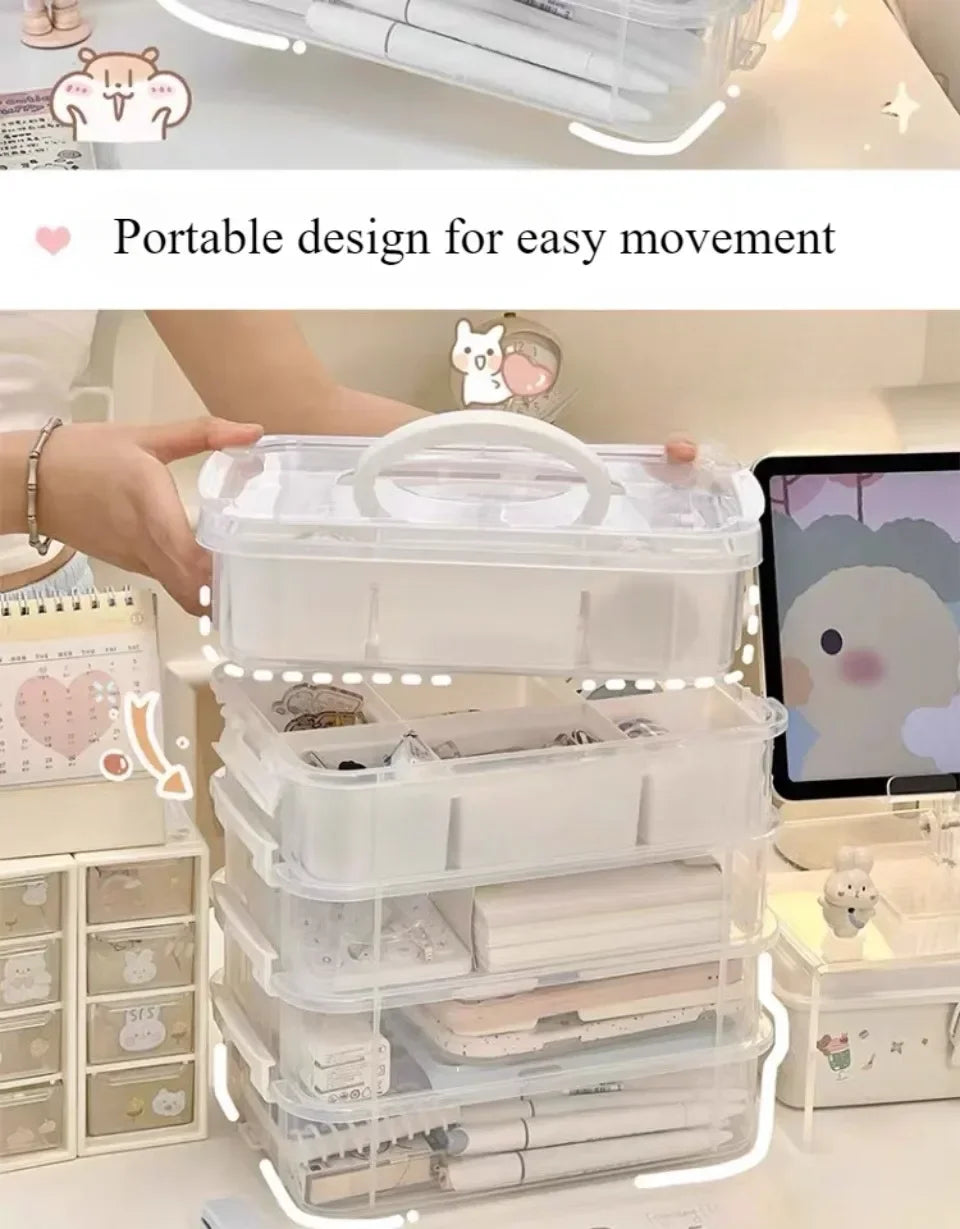 Building Blocks Storage Box Transparent Visibility Tool Classification Boxes Moisture-Proof Grid Drawer Stackable Storage Casket