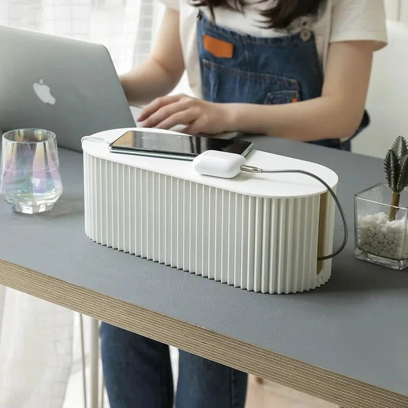Wire Storage Box Large Capacity Data Plug Board Storage Box Desktop Cable Management Box Router Bracket