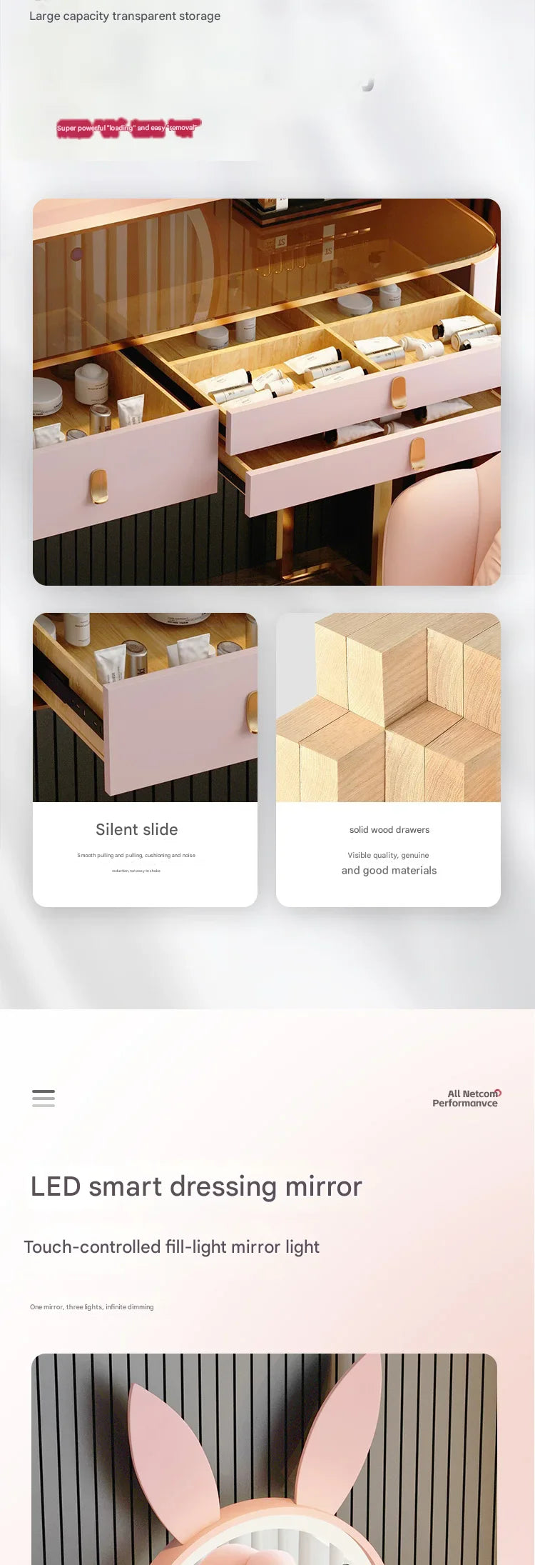Corner Luxury Vanity Table European Organizer Cabinet Storage Bedroom Dressing Table Mirror Vestidores Lounge Suite Furniture