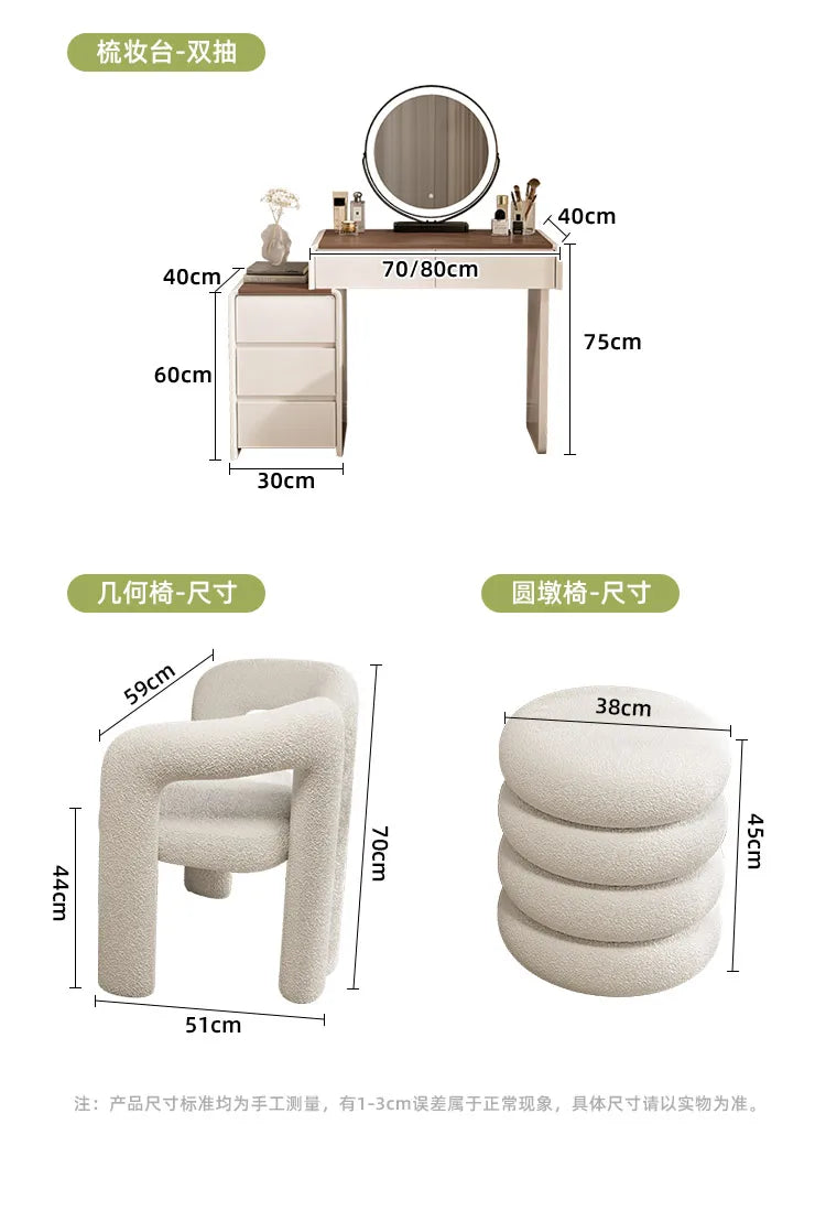 Girls Industrial Dressing Table Vanity Design Storage Organizer Dressing Table Mirror Light Mesa De Maquillaje Furnitures