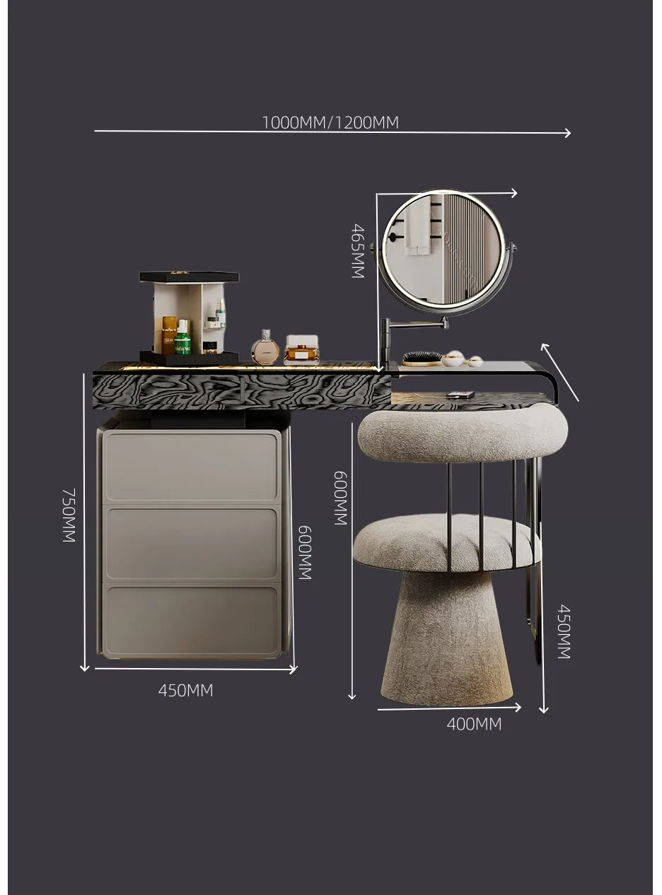 Nordic European Vanity Table Light Luxury Apartment Makeup Table Organizer Decorative Coiffeuse Storage Bedroom Furniture