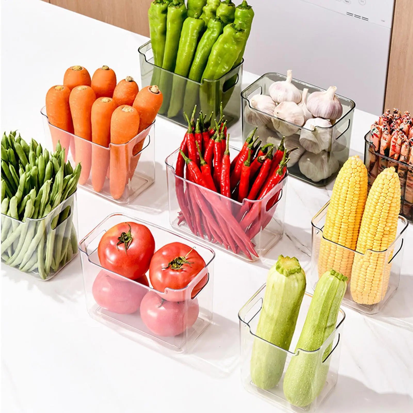 Refrigerator Side Door Storage Box Food Vegetable Fruit Eggs Fresh Organizer Household Kitchen Fridge Containers Storage  Boxes