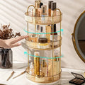 Rotating Makeup Organizer for Vanity 3 Tier Skincare Organizers Large Storage Bathroom Countertop Clear Cosmetic Holder Dresser