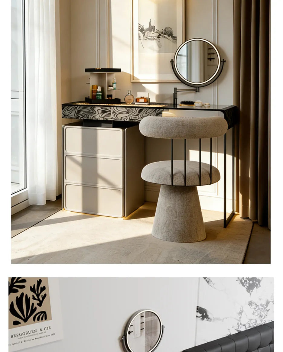 Nordic European Vanity Table Light Luxury Apartment Makeup Table Organizer Decorative Coiffeuse Storage Bedroom Furniture