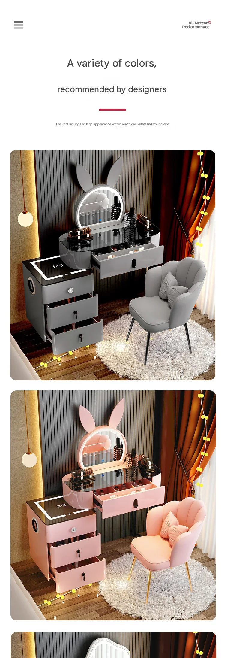 Corner Luxury Vanity Table European Organizer Cabinet Storage Bedroom Dressing Table Mirror Vestidores Lounge Suite Furniture