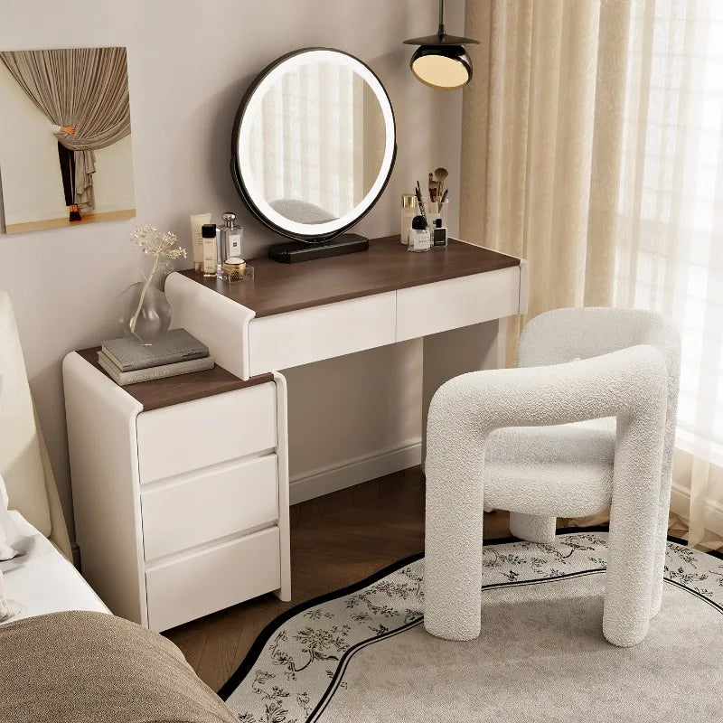 Girls Industrial Dressing Table Vanity Design Storage Organizer Dressing Table Mirror Light Mesa De Maquillaje Furnitures