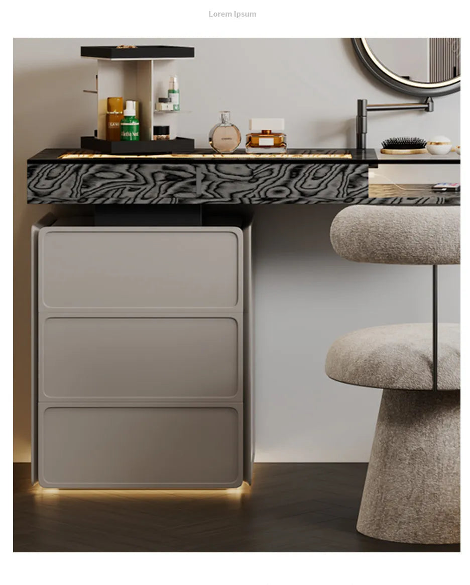 Nordic European Vanity Table Light Luxury Apartment Makeup Table Organizer Decorative Coiffeuse Storage Bedroom Furniture