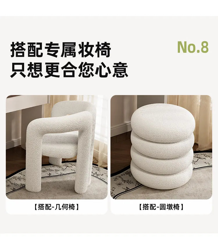 Girls Industrial Dressing Table Vanity Design Storage Organizer Dressing Table Mirror Light Mesa De Maquillaje Furnitures