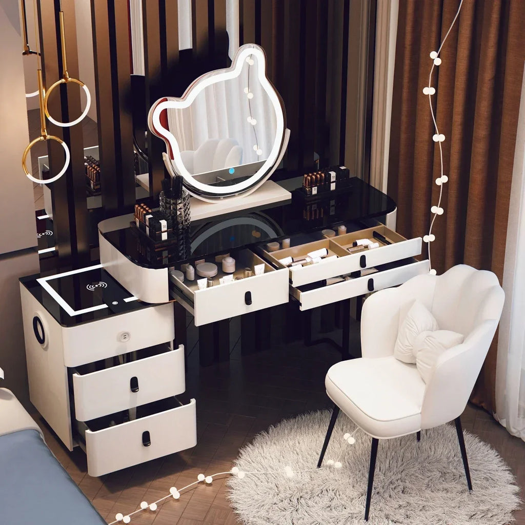 Corner Luxury Vanity Table European Organizer Cabinet Storage Bedroom Dressing Table Mirror Vestidores Lounge Suite Furniture