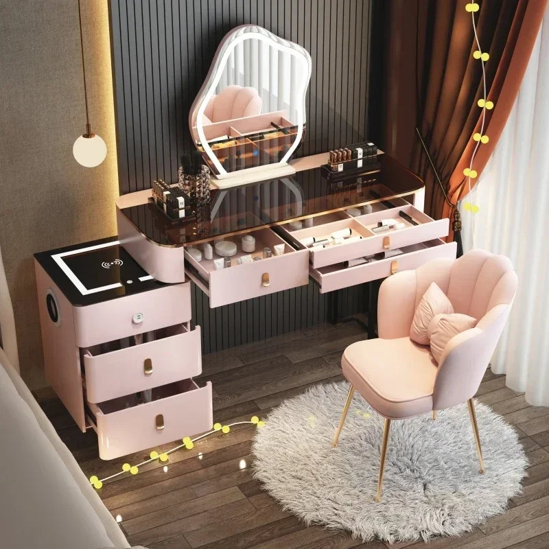 Corner Luxury Vanity Table European Organizer Cabinet Storage Bedroom Dressing Table Mirror Vestidores Lounge Suite Furniture