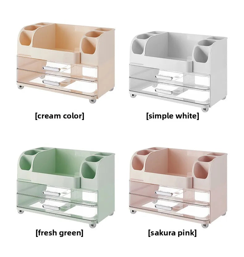 Vanity Cosmetic Organizer Large Capacity Desktop Makeup Storage Box Dustproof Drawers Multi-Functional Skincare Display Case