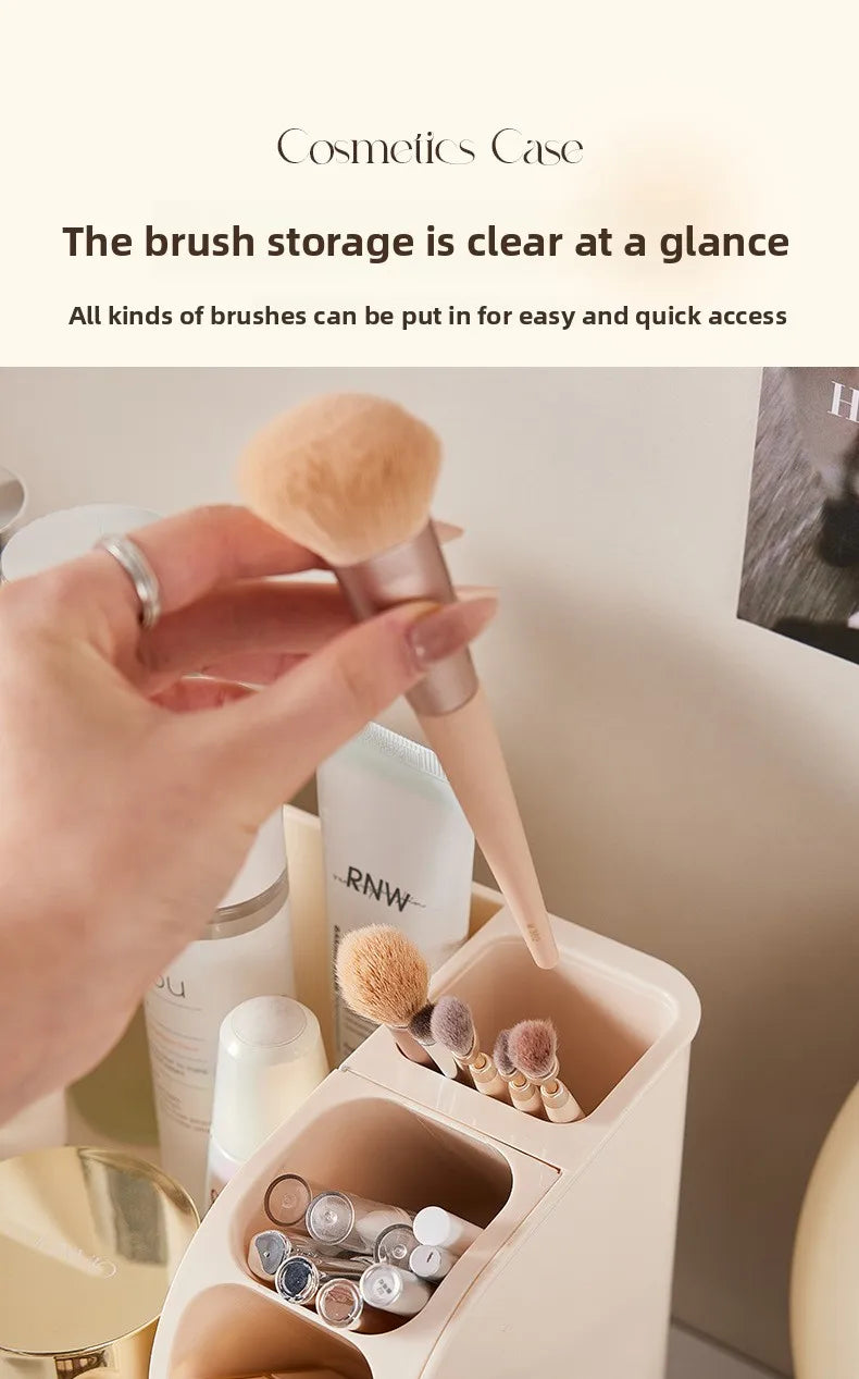 Vanity Cosmetic Organizer Large Capacity Desktop Makeup Storage Box Dustproof Drawers Multi-Functional Skincare Display Case