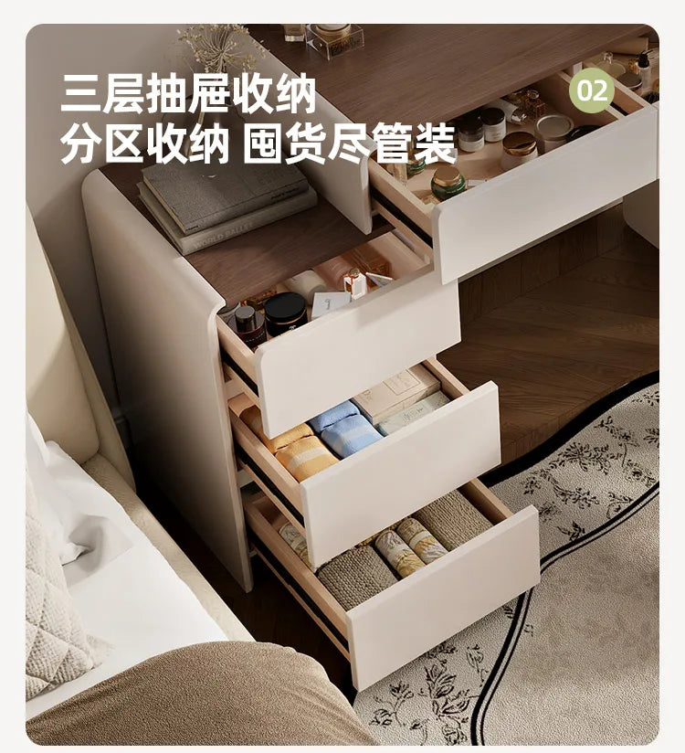 Girls Industrial Dressing Table Vanity Design Storage Organizer Dressing Table Mirror Light Mesa De Maquillaje Furnitures