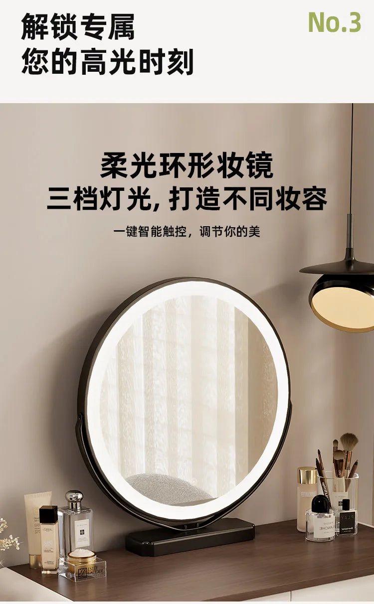 Girls Industrial Dressing Table Vanity Design Storage Organizer Dressing Table Mirror Light Mesa De Maquillaje Furnitures