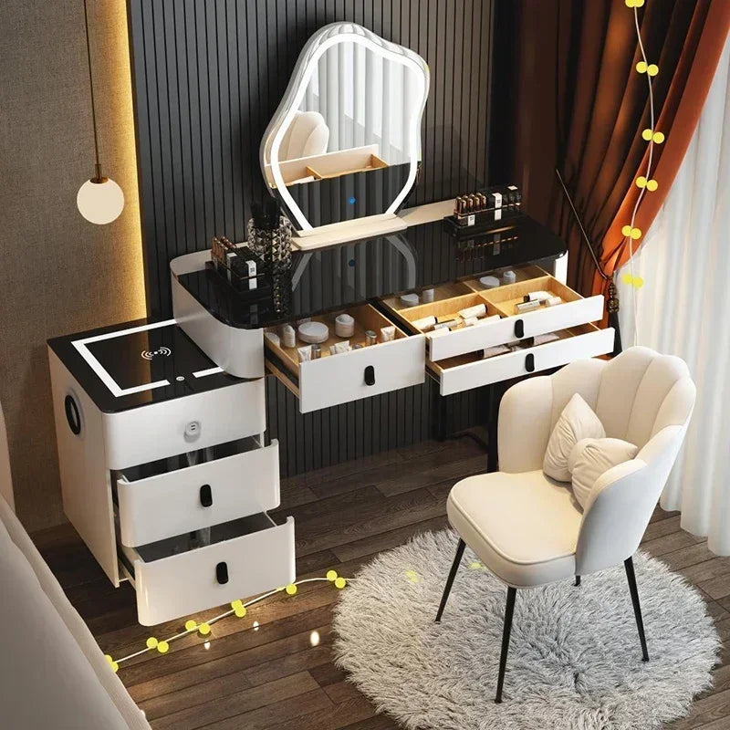 Corner Luxury Vanity Table European Organizer Cabinet Storage Bedroom Dressing Table Mirror Vestidores Lounge Suite Furniture