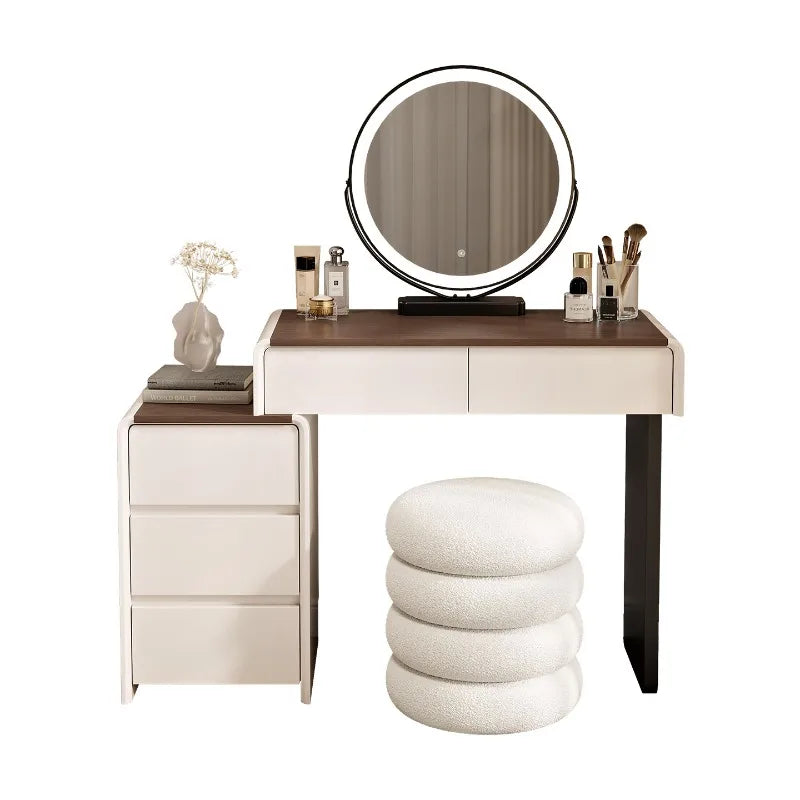 Girls Industrial Dressing Table Vanity Design Storage Organizer Dressing Table Mirror Light Mesa De Maquillaje Furnitures