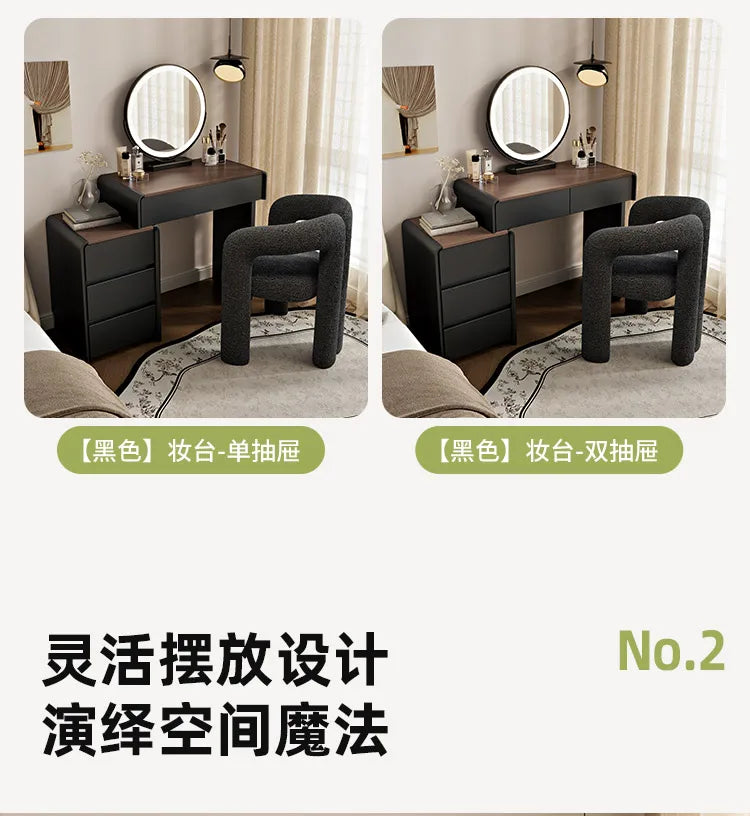 Girls Industrial Dressing Table Vanity Design Storage Organizer Dressing Table Mirror Light Mesa De Maquillaje Furnitures