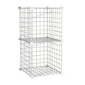 Wire Cube Storage 2-Cube Organizer Metal Grids Storage Bins Shelving Modular Bookshelf Shelf Closet Cabinet Ideal Bedroom Office