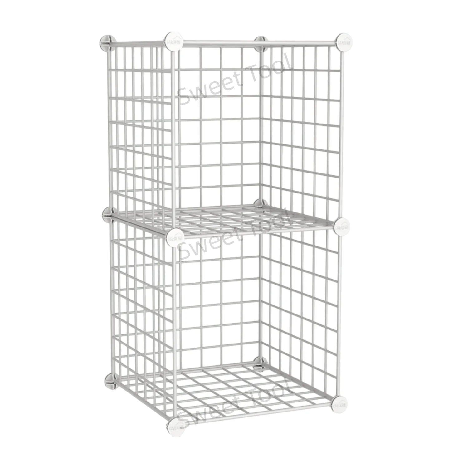 Wire Cube Storage 2-Cube Organizer Metal Grids Storage Bins Shelving Modular Bookshelf Shelf Closet Cabinet Ideal Bedroom Office