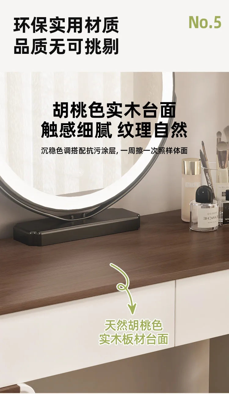 Girls Industrial Dressing Table Vanity Design Storage Organizer Dressing Table Mirror Light Mesa De Maquillaje Furnitures