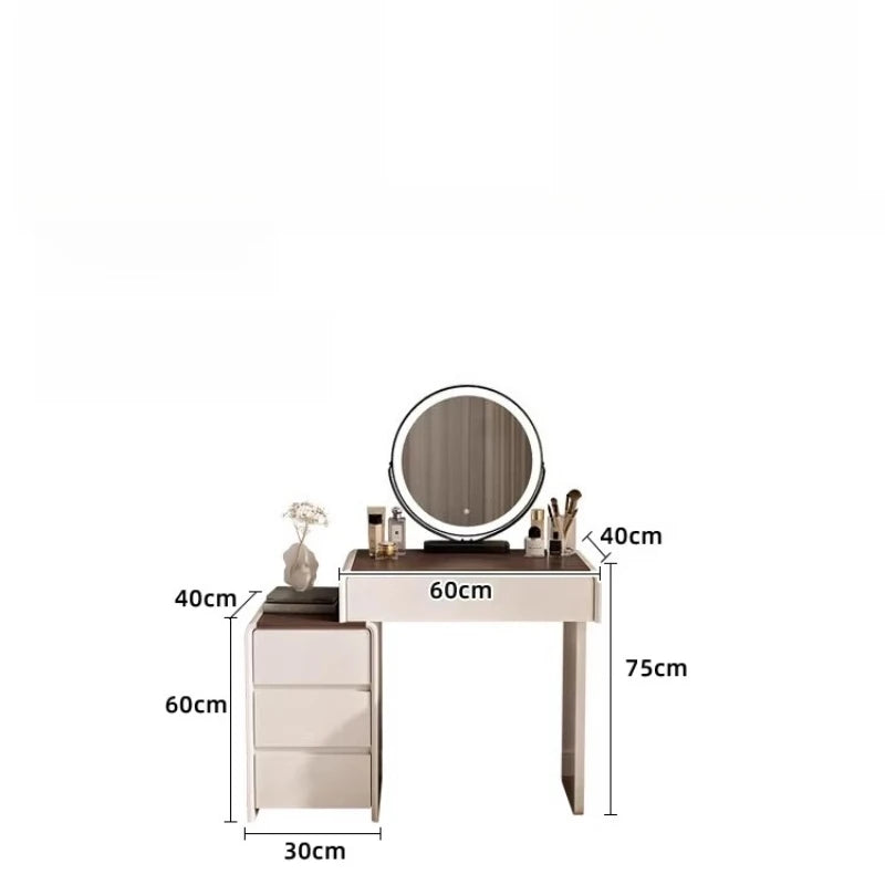 Girls Industrial Dressing Table Vanity Design Storage Organizer Dressing Table Mirror Light Mesa De Maquillaje Furnitures
