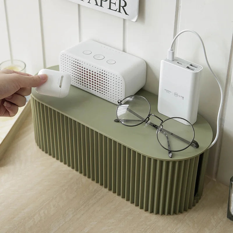 Wire Storage Box Large Capacity Data Plug Board Storage Box Desktop Cable Management Box Router Bracket