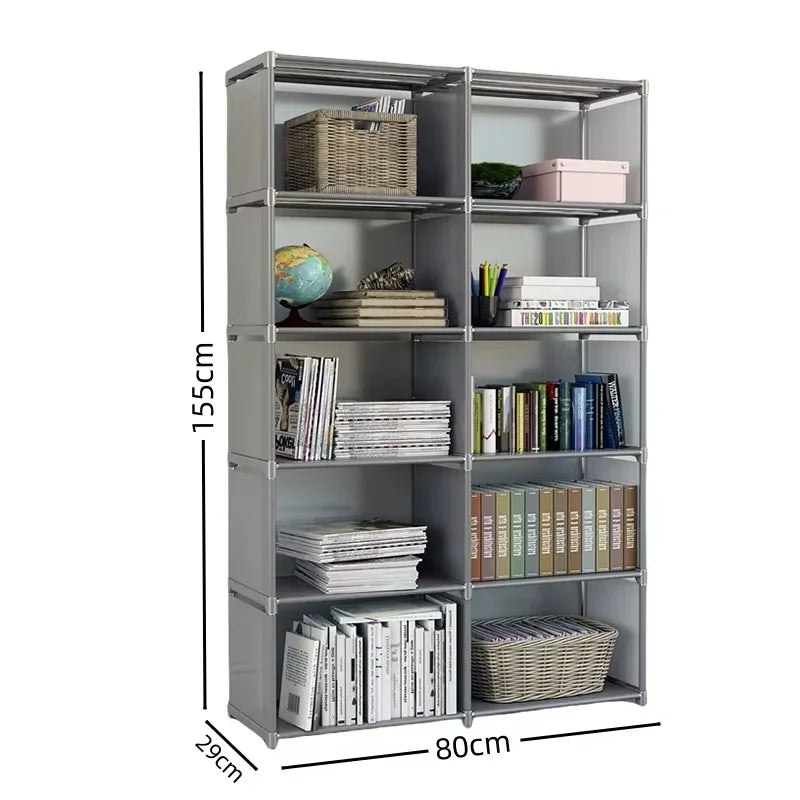 Book Shelf Storage Shelves Tool-Free Assembly Kids Bookshelf Bookcase Cube Storage Organizer for Kids Room Living Room Office