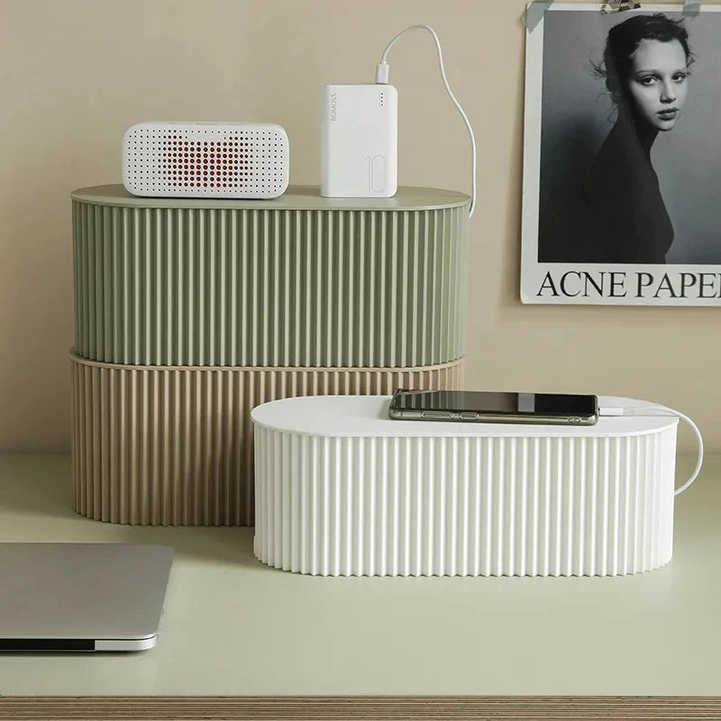 Wire Storage Box Large Capacity Data Plug Board Storage Box Desktop Cable Management Box Router Bracket