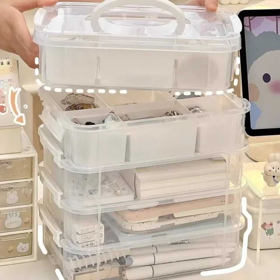 Building Blocks Storage Box Transparent Visibility Tool Classification Boxes Moisture-Proof Grid Drawer Stackable Storage Casket