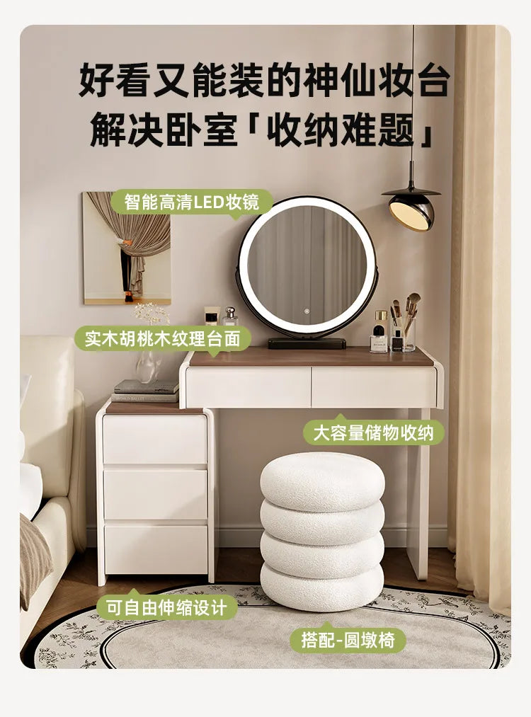 Girls Industrial Dressing Table Vanity Design Storage Organizer Dressing Table Mirror Light Mesa De Maquillaje Furnitures