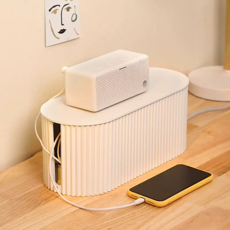 Wire Storage Box Large Capacity Data Plug Board Storage Box Desktop Cable Management Box Router Bracket